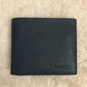 COACH brand new navy blue leather wallet